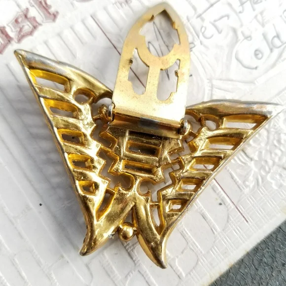 Relisted - Vintage Art Deco butterfly dress clip rhinestone - Picture 13 of 13